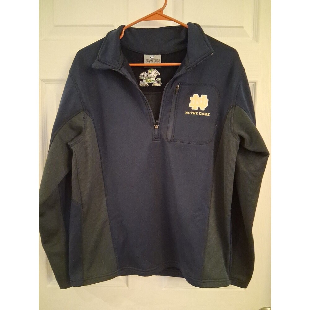 Colosseum Men’s Notre Dame Fighting Irish 1/2 Zip Jacket Blue Charcoal NWOT Sz S